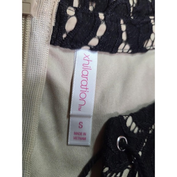 Xhilaration Dress Womens Small Black Lace Long Sleeve Lined Boho Festival Tassel - Picture 7 of 9